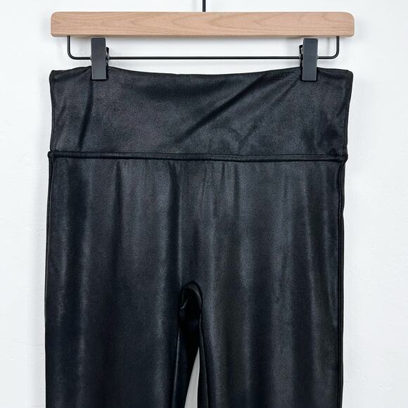 Spanx PETITE Faux Leather Black High-Waisted Leggings - Picture 5 of 8